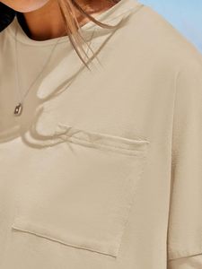 เสื้อยืดโอเวอร์ไซส์แขนสั้นสำหรับผู้หญิง สวมใส่สบาย ระบายอากาศได้ดี เหมาะสำหรับออกกำลังกายในฤดูหนาว ผลิตจากผ้าฝ้ายฟลีซ 100% ป้องกันรอยยับ เป็นมิตรต่อสิ่งแวดล้อม แห้งเร็ว - Product Image 5