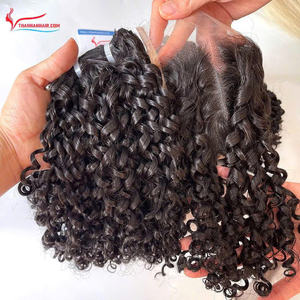 SUPER VENTA 2025 PELO HUMANO CRUDO EXTENSIONES DE CABELLO TRAMA RIZADA AL VAPOR COLOR NEGRO NATURAL DISPONIBLE EN STOCK - Product Image 1