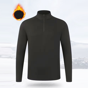 Men's Quarter Zip Stand Collar Lightweight Performance Pullover <b>Moisture</b> Wicking Long Sleeve Athletic Golf Running Workout 100% - Product Image 4