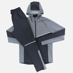 Custom Logo Men's Waterproof Windbreaker Set <b>Reflective</b> Hooded <b>Jacket</b> and Joggers 2 Piece Sportswear Tracksuit for <b>Running</b> Gym - Product Image 1