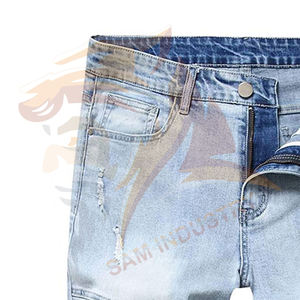 Shorts de Mezclilla Casuales de Corte Regular Personalizados al por Mayor para Hombre, Nuevo Estilo, Hechos a Medida, Color Sólido - Product Image 5
