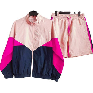 Nouvel ensemble coupe-vent court deux pièces tendance 2026 en nylon et polyester pour homme, style streetwear, avec logo personnalisé - Product Image 5