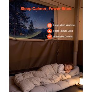 Carpa Inflable para 6 Personas con Bomba Recargable, Tubos de Aire de TPU, 4 Ventanas Grandes de Malla, Portátil y Fácil de Instalar para Acampar al Aire Libre - Product Image 6