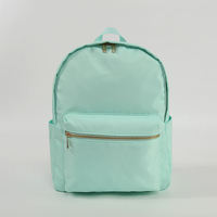 Sac à dos universitaire moderne en nylon Oxford couleur unie, imperméable, avec fermeture éclair, antivol, multi-poches, écologique et recyclable