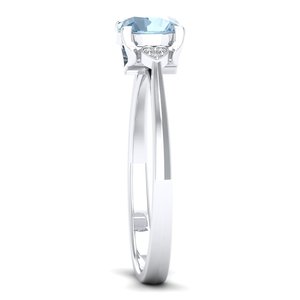 Bague de fiançailles REYES Sparking en argent sterling 925 avec pierre précieuse naturelle aigue-marine, certifiée GRA, moissanite VVS pour femmes - Product Image 3