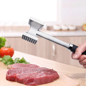 Marteau à viande double face en acier Bold Blossom, attendrisseur de steak écologique antiadhésif, grand outil de cuisine en stock - Product Image 1