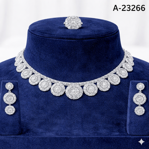 ชุดเครื่องประดับ MOLL JEWELLERS สไตล์อินเดียลายดอกไม้ ทำจากโลหะผสมสังกะสี ชุบทอง ประดับด้วยหินธรรมชาติ สร้อยคอพร้อมต่างหู สำหรับผู้หญิง เหมาะสำหรับงานหมั้น งานแต่งงาน และงานปาร์ตี้ - Product Image 5