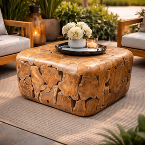 ARTERRA Luxury Handcrafted Rustic Teak Root <b>Cube</b> Coffee <b>Table</b> Eco-Friendly Living Room Furniture Combining Natural Wood Texture - Product Image 2