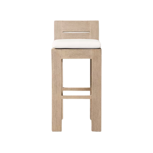 Taburete de Bar Moderno y Minimalista para Exteriores, de Madera de Teca Sólida, Resistente a los Rayos UV, con Cojín, Altura de Barra, Premium, para Patio, Hogar, Bar, Hotel - Product Image 3