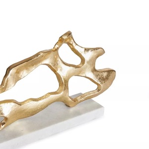 Abstract Metal Sculpture Artistic Tabletop Decor Contemporary Design Irregular Shape Handmade for Living Room - Product Image 3