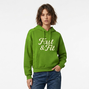 Sudadera con capucha informal para mujer, personalizable al por mayor con logo, estilo urbano, hombros caídos, transpirable, de punto. - Product Image 1