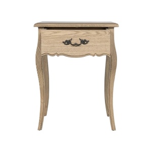 High Quality Contemporary Antique-Style Solid Teak Bedside Table with Single Drawer Home Bedroom Furniture - Product Image 1
