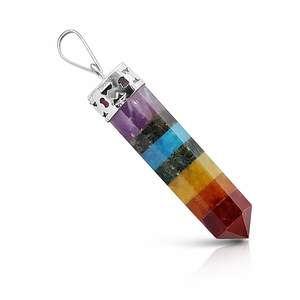 Collier Pendentif d'Amour en Cristal Naturel Poli de Haute Qualité, 7 Chakras, Pierre Crayon Arc-en-ciel, Énergie Reiki, Pierres de Méditation - Product Image 5
