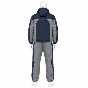 Ensemble de survêtement personnalisé avec broderie, veste zippée, pantalon de jogging en nylon, coupe-vent, survêtements de sport pour hommes - Product Image 2