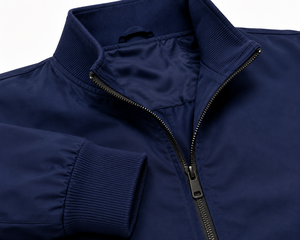 Veste universitaire bleu marine pour homme, col montant, fermeture boutonnée, coupe ajustée décontractée, 100 % coton respirant, haute qualité, hiver - Product Image 5