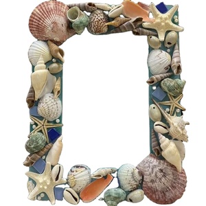 Espejo de pared de concha de mar rectangular redondo Vintage en diseño de playa costera con estilo de espejo de concha Vangaurd - Product Image 5