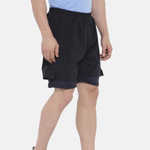 Men's <b>Black</b> Solid Quick Dry Mid Waist Drawstring Closure Boardshorts Front Logo Polyester Casual Style - Product Image 5