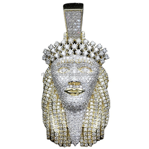 Elegante Colgante de Plata de Ley 925 para Hombre, Estilo Hip-Hop, con Engaste de Bisel, Forma de Dibujo Animado, Estilo Iced, Piedra Principal de Moissanita, Certificado IGI - Product Image 6