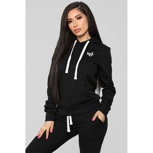 Women <b>Two</b> <b>Piece</b> Hoodie <b>Set</b> Fleece Jogger Tracksuit Urban Streetwear Wholesale Apparel Supplier USA - Product Image 1