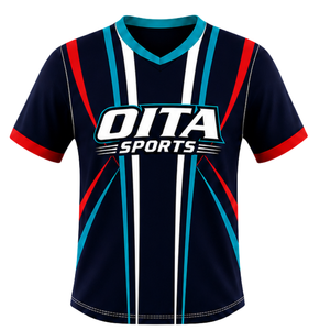 Conjunto de Camiseta y Pantalones Cortos de Rugby Personalizados en Negro, Rojo y Azul, Cuello en V, Uniforme de Equipo Transpirable, Ropa Deportiva de Entrenamiento Personalizada - Product Image 3