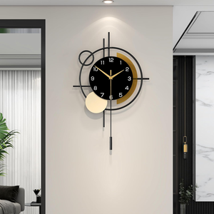 <b>Modern</b> Pendulum Wall <b>Clock</b> for Living Room Decor Silent Non Ticking Decorative <b>Clock</b> for Home Office Farmhouse Interior - Product Image 1
