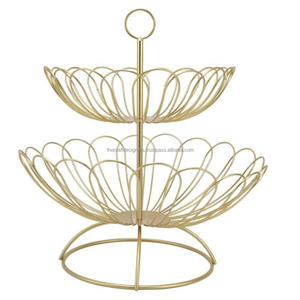 Cesta de frutas portátil de 2 niveles para utensilios de cocina con bandeja y estante de Color personalizado de calidad duradera Estilo de almacenamiento de Venta caliente - Product Image 2