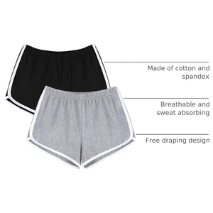 Pantalones Cortos Deportivos de Mezclilla Vintage para Mujer, Paquete de 2, Corte Regular, Cintura Elástica, Ligeros, Transpirables, Ecológicos, para Otoño, Correr, Gimnasio - Product Image 2