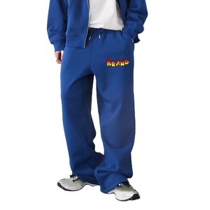 Pantalones de hombre de algodón 100% de alta calidad con logotipo impreso personalizado, pantalones de chándal acampanados holgados lavados personalizados con paneles en el Jogger lateral para hombre - Product Image 1