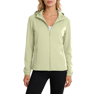 Heathered Texture <b>Women</b> <b>Windbreaker</b> Jacket Melange Sport Coat Elegant Performance Athletic Club Outerwear Collection Hooded - Product Image 1