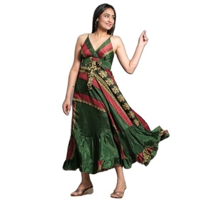 Vestido Maxi vintage de seda para mujer, ropa de noche elegante tejida para fiesta de verano - Product Image 1