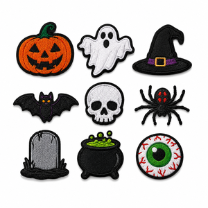 Custom Halloween Patches | Embroidered Halloween Patches | <b>Iron</b> <b>On</b> Halloween Badges | Wholesale Custom Patches - Product Image 1
