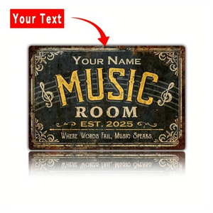 Insegna Musicale Personalizzata in Metallo CIFbuy, Decorazione per Studio o Aula, Regalo da Parete per Esterni con Servizio di Ritiro, Prodotto Artistico in Metallo - Product Image 2