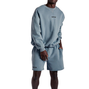 Ensemble de survêtement 2 pièces pour homme, style streetwear, en molleton de coton, avec sweat à capuche et short, léger, pour la détente - Product Image 1