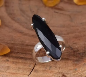 925 Sterling Silver Natural <b>Black</b> Onyx Oval Cut Gemstone <b>Ring</b> Handmade Statement Prong Jewelry Gift for <b>Women</b> Wholesale Supplier - Product Image 2
