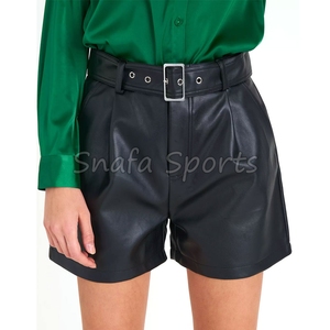 Summer Wear Fitness Leather Shorts for Women Outdoor & Gym Wear Shorts with Pockets Casual Style 100% Leather made Shorts - Product Image 3