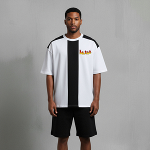 Streetwear OEM Custom 2 tone custom Printed Windbreaker Shorts set Custom DTF printed logo 100% Cotton Plus Size 2-Piece set - Product Image 4