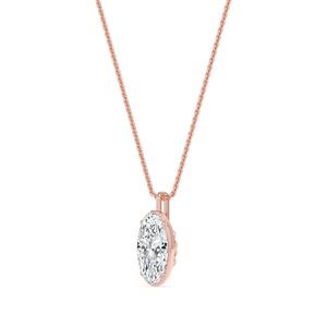 Elegante colgante de oro amarillo de 9 quilates con diamantes Moval creados en laboratorio de 2.00 CTW, corte brillante, joyería fina para mujer - Product Image 3