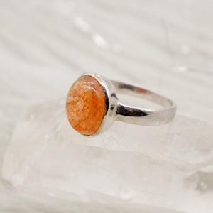 Bague en pierre de soleil d'Oregon, faite à la main, en argent sterling, avec pierre précieuse orange, bijou élégant pour femme - Product Image 4