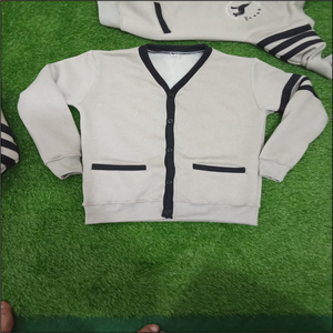 School College University Men's V-neck Knitted Fleece <b>Cardigan</b> <b>Sweater</b> Breathable Wool/Nylon Lace Decoration Long Sleeves - Product Image 5