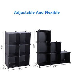 Armadio Modulare a 6 Cubi Fai-da-Te in Plastica, Scaffale Organizzatore con Contenitori per Armadio e Organizzazione Domestica - Product Image 6