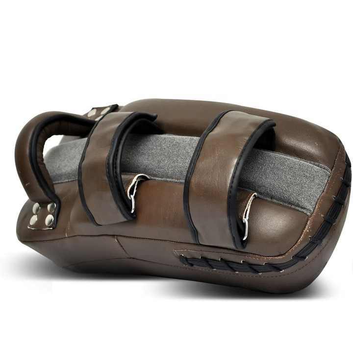 New Style Thai Pads Kickboxing MMA Muay Thai Boxing Training Genuine Cowhide Leather Curved Kick Pad