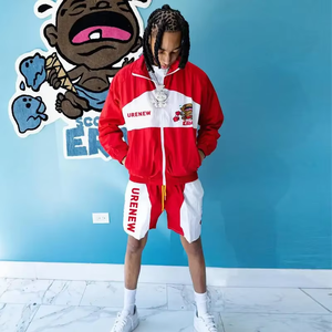 เสื้อสเวตเตอร์ผู้หญิง ชุด 2 ชิ้น เสื้อโค้ท กางเกงวอร์ม ชุดกีฬา ซิป แต่งผ้าแบบ Patchwork กางเกงกีฬา แจ็คเก็ต ชุดออกกำลังกาย - Product Image 2