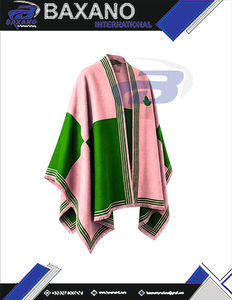 อัลฟ่า |   คาปา |   เสื้อคลุมคาร์ดิแกนสีเขียวและชมพูสำหรับผู้หญิงของ Alpha Sorority ผ้าคลุมไหล่ลายทางแบบเปิดด้านหน้า สวมใส่ได้ทุกวัน - Product Image 5