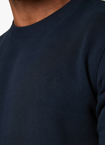 Sweat-shirt à col rond bleu marine pour homme, coupe classique, couleur unie, tricot en coton, décontracté, manches longues, vêtements d'automne - Product Image 6