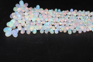 Excellente perle de forme de gouttes lisses d'opale éthiopienne 3*5-6*8mm 17 pouces perle d'opale Flashy pour la fabrication de bijoux - Product Image 2