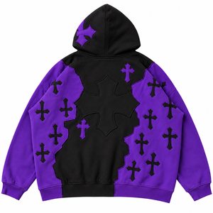 Sweat-shirt à capuche gothique personnalisé unisexe, surdimensionné, en polyester écologique, en tissu éponge français, avec poche, pour l'hiver - Product Image 2