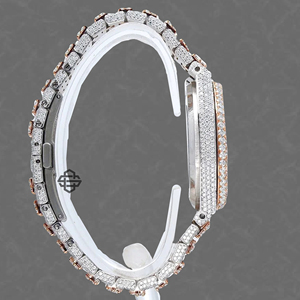 Montre élégante pour homme, bracelet en acier inoxydable de 20 mm, cadran carré en quartz moissanite, design raffiné, montre de luxe pour affaires et mode - Product Image 3