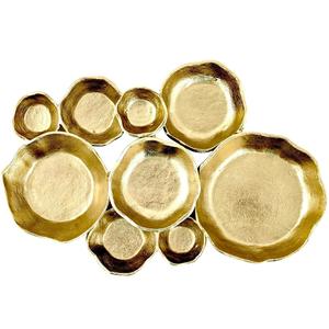 ชุดชามโลหะตกแต่งทรงกลุ่มสีทองหรูหรา ชามเสิร์ฟเคลือบทองพรีเมียม อุปกรณ์ตกแต่งโต๊ะอาหารสุดหรู ทำด้วยมือจากโลหะ - Product Image 6