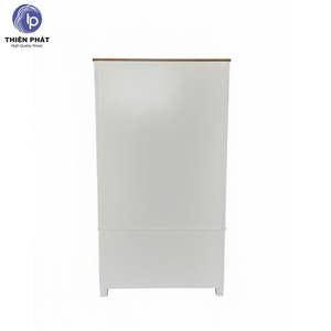 Armoire de garde-manger en bois d'ivoire, bois d'acacia et de chêne, unité de rangement de cuisine avec étagères et tiroirs - Product Image 6