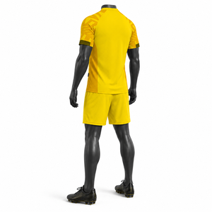 Uniforme de Fútbol Amarillo Personalizado, Conjunto de Camiseta y Pantalones Cortos de Poliéster Transpirable, Ropa Deportiva de Secado Rápido para Entrenamiento de Equipo para Hombre - Product Image 4